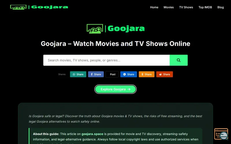 Screenshot of Goojara