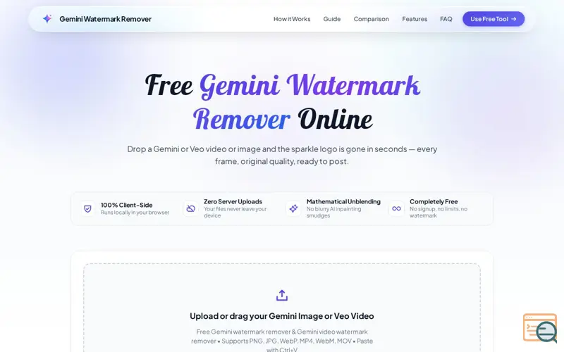 Screenshot of Gemini Watermark Remover