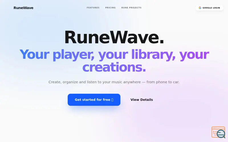 Screenshot of RuneWave