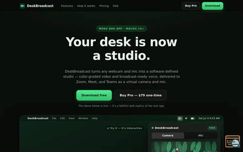 Screenshot of DeskBroadcast