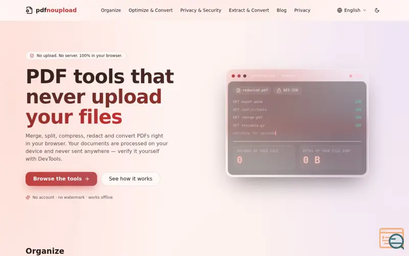 Screenshot of pdfnoupload