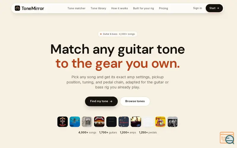 Screenshot of ToneMirror