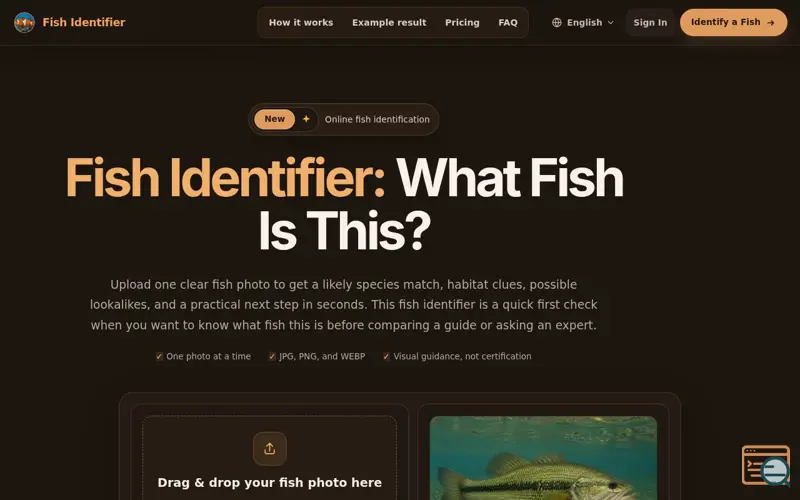Screenshot of Fish Identifier — Identify Fish from Photos