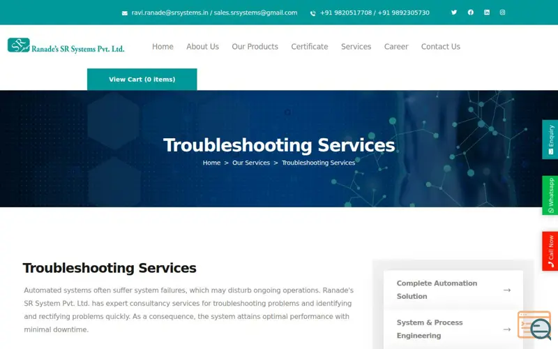 Screenshot of Troubleshooting Services in Mumbai
