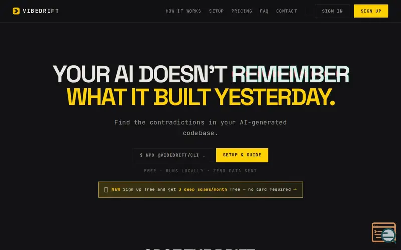 Screenshot of VibeDrift