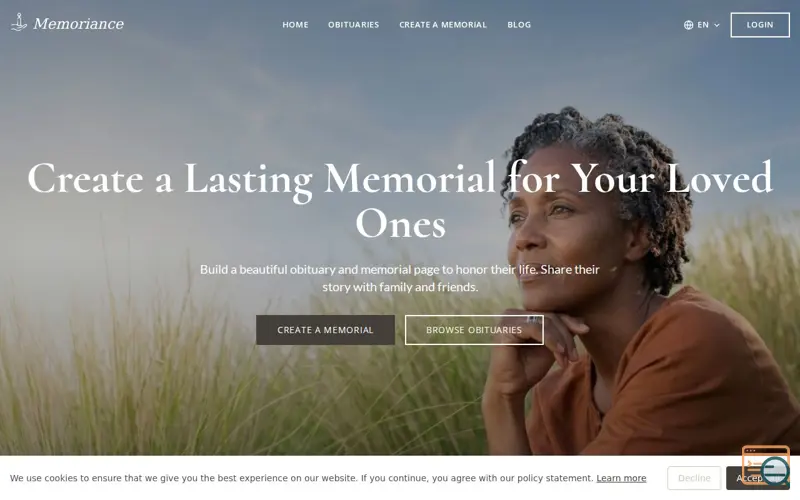 Screenshot of Memoriance, a launch using Pledge
