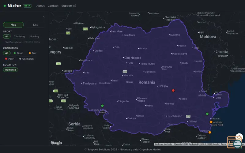 Screenshot of Niche Sports