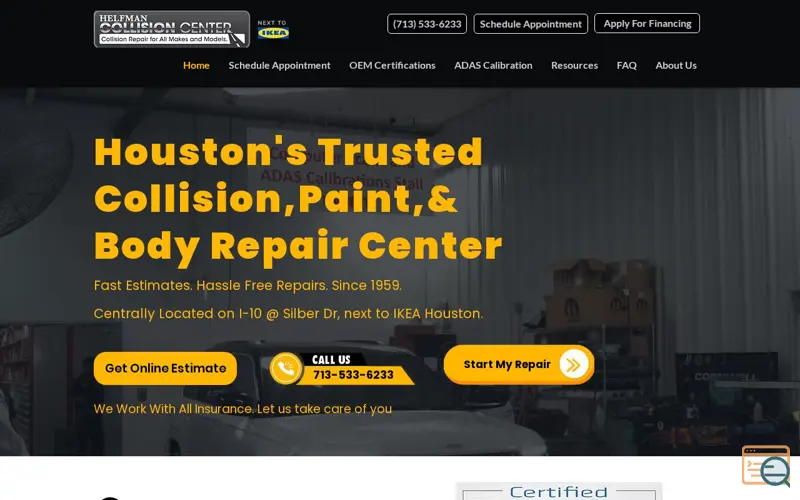 Screenshot of Houston's Trusted Collision, Body Center