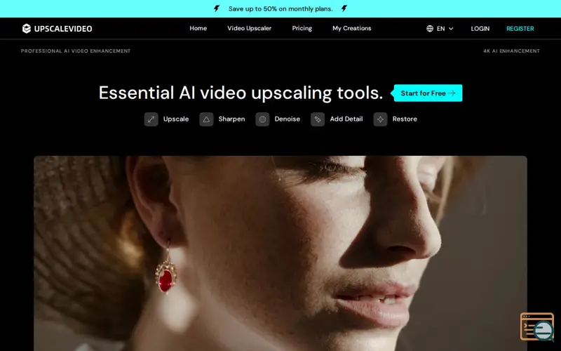 Screenshot of UPSCALEVIDEO