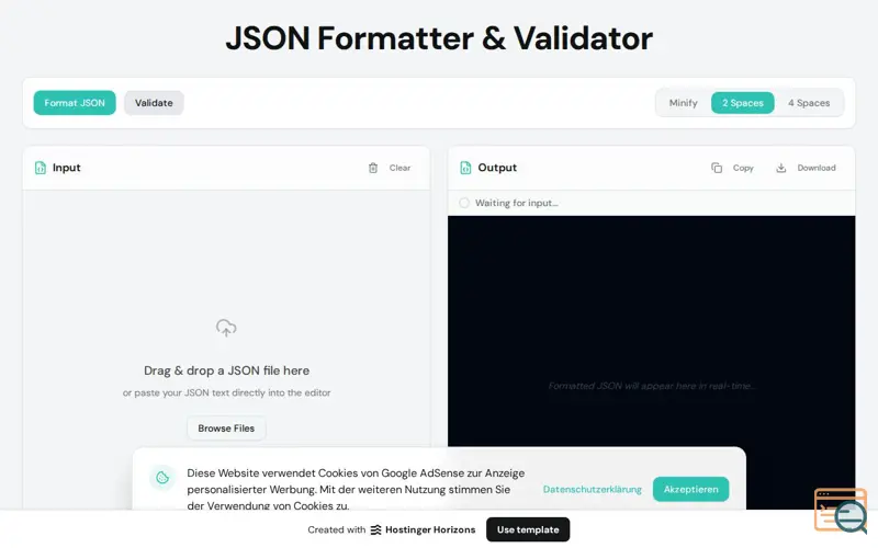 Screenshot of JSON Formatter & Validator