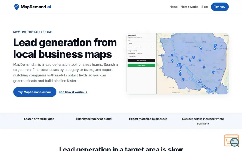 Screenshot of MapDemand.ai