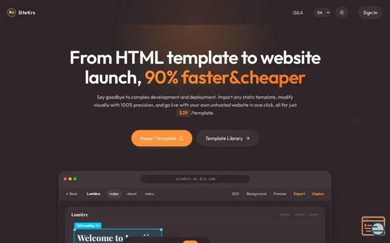Screenshot of SiteKrs