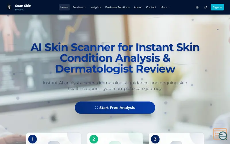 Screenshot of ScanSkinAI, a launch using Awin
