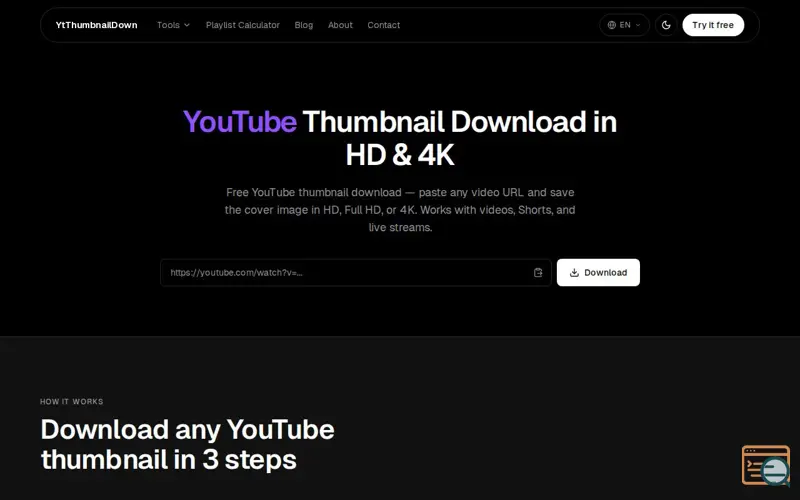 Screenshot of YtThumbnailDown