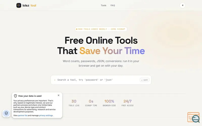 Screenshot of lolaztool