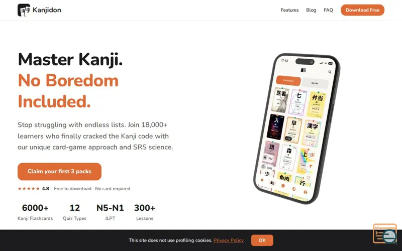 Screenshot of Kanjidon