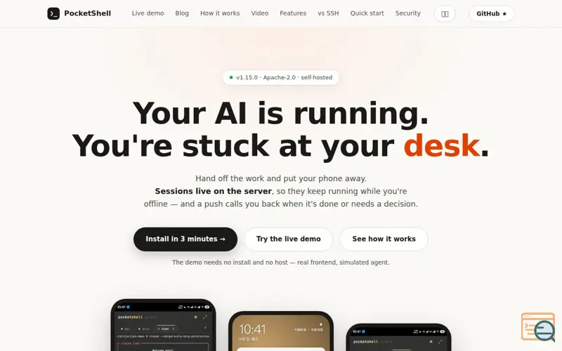 Screenshot of PocketShell