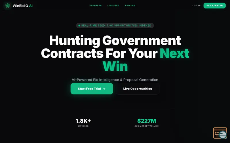 Screenshot of WinBidIQ