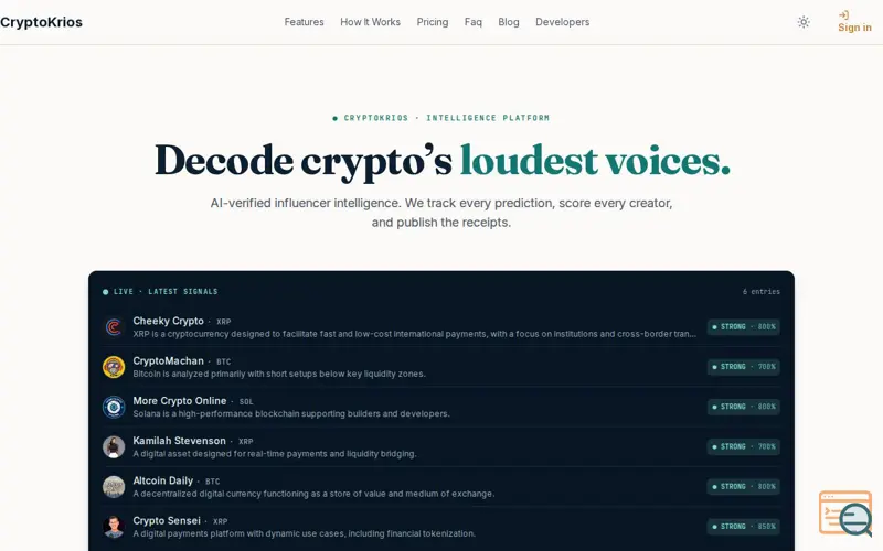 Screenshot of CryptoKrios