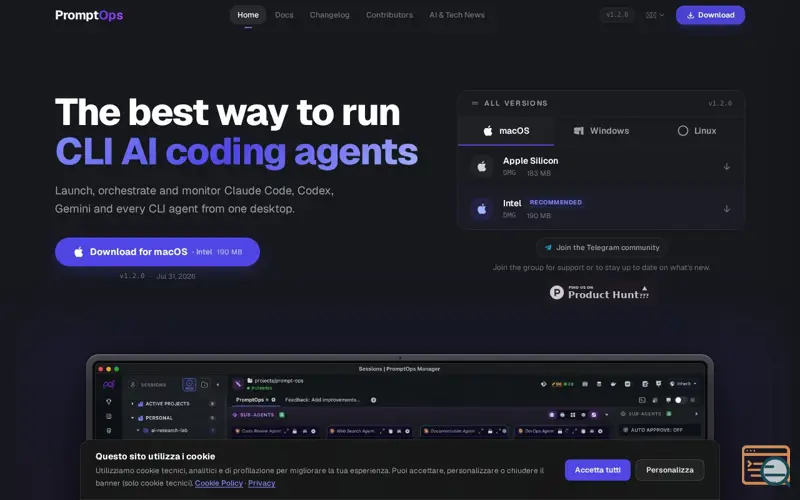 Screenshot of PromptOps: IDE for CLI AI Coding Agents