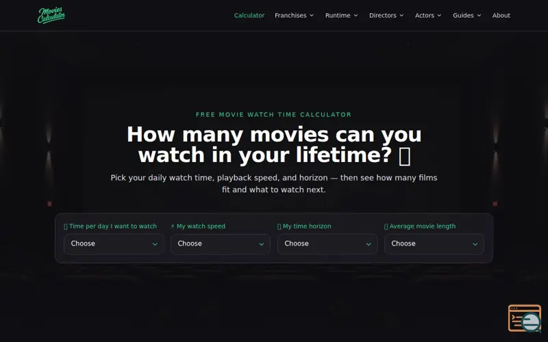 Screenshot of Movies Calculator