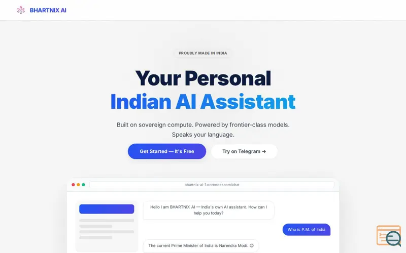 Screenshot of Bhartnix AI, a launch using Render