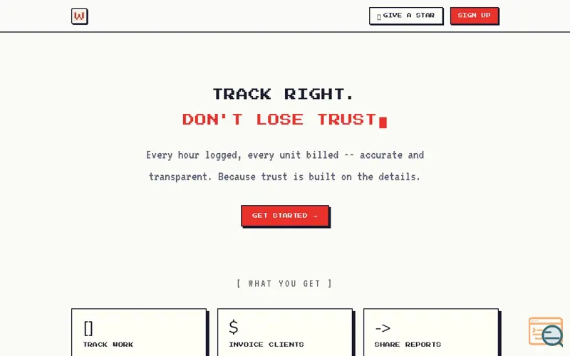 Screenshot of Work Treker