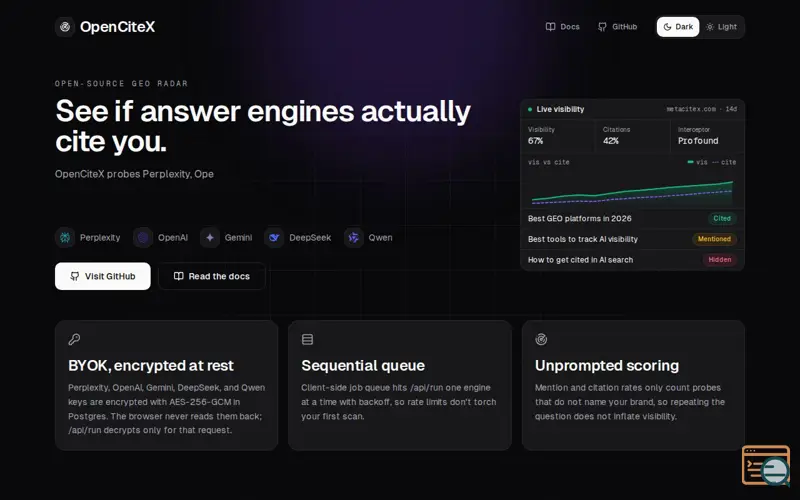 Screenshot of OpenCiteX