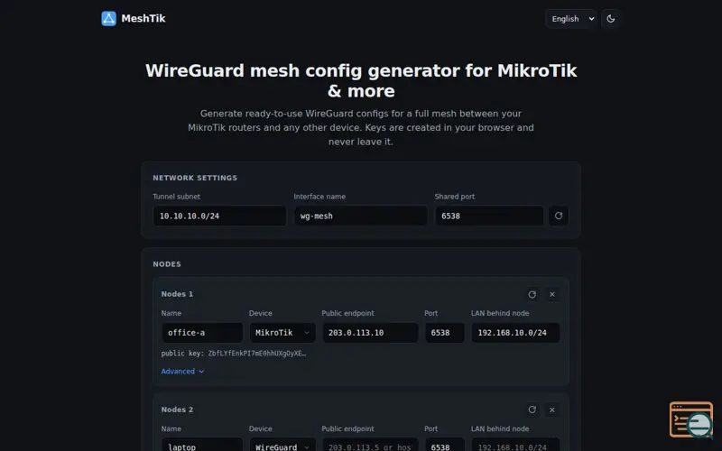 Screenshot of MeshTik