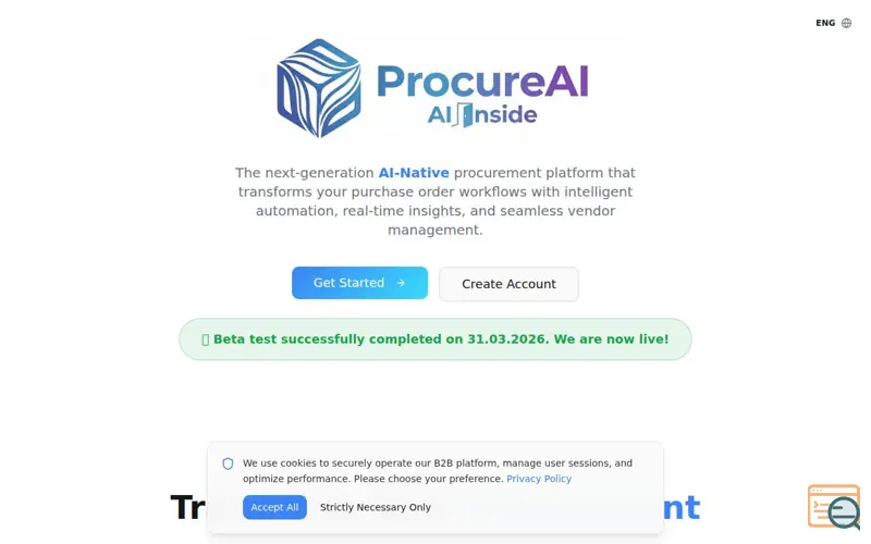 Screenshot of ProcureAI