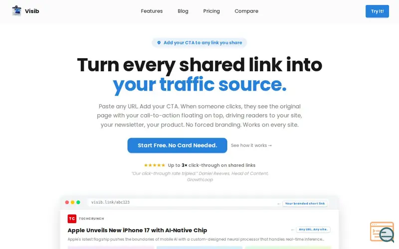 Screenshot of Visib