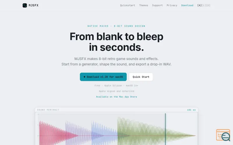 Screenshot of MJSFX