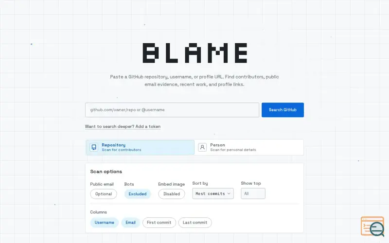 Screenshot of Blame