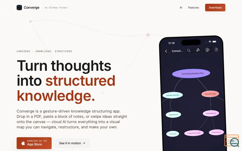 Screenshot of Converge Mind Map