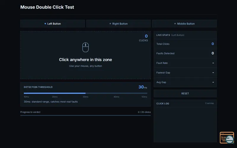 Screenshot of Mouse Double Click Test