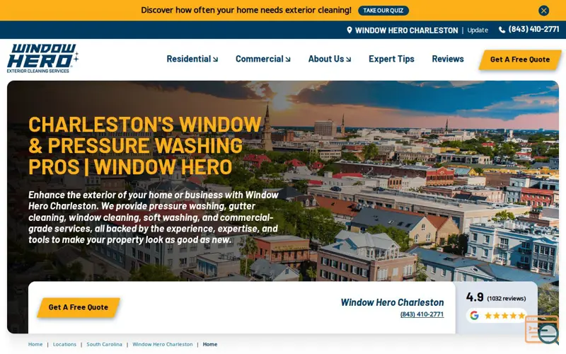 Screenshot of House Washing Charleston, a launch using Robly