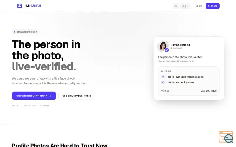 Screenshot of I'm not AI