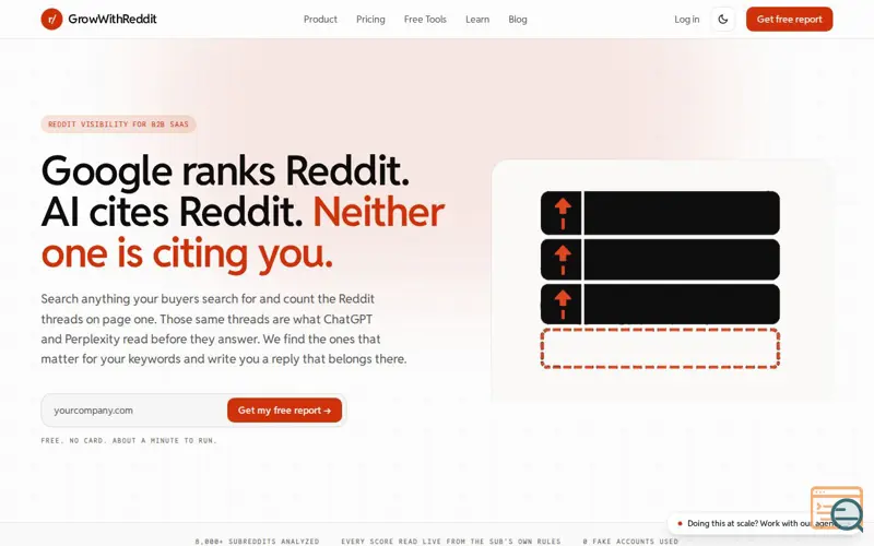 Screenshot of GrowWithReddit