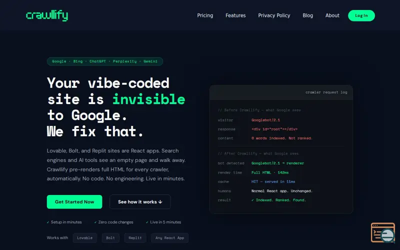 Screenshot of Crawllify