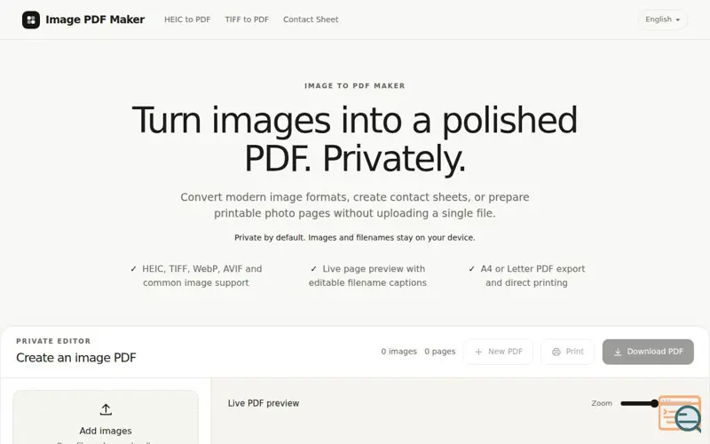 Screenshot of Image PDF Maker