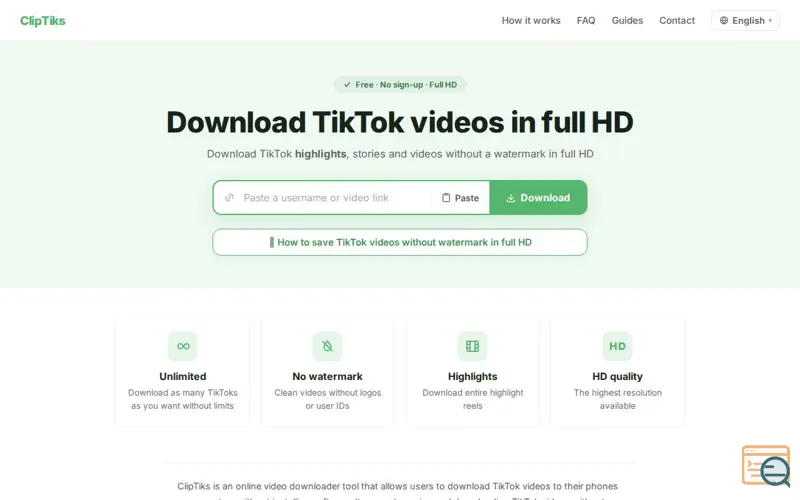 Screenshot of ClipTiks