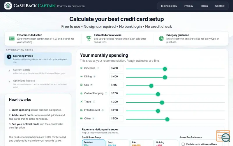 Screenshot of Cash Back Captain