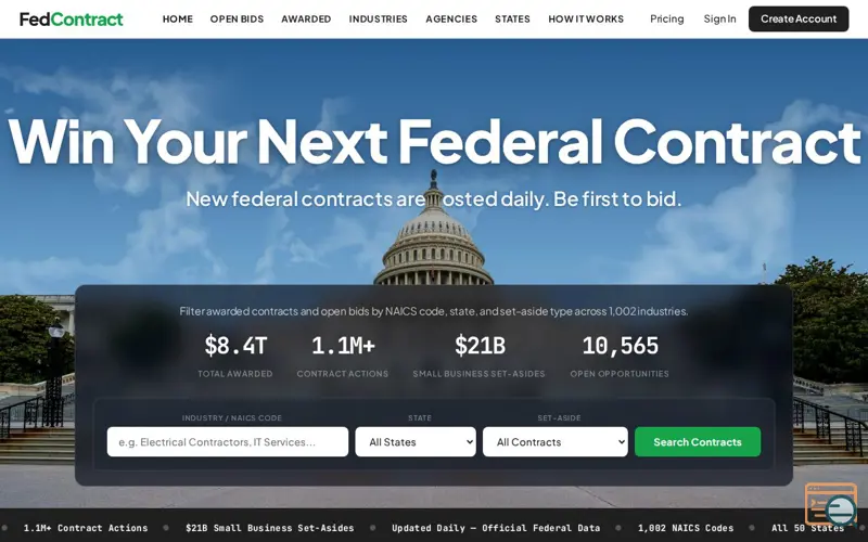 Screenshot of FedContract