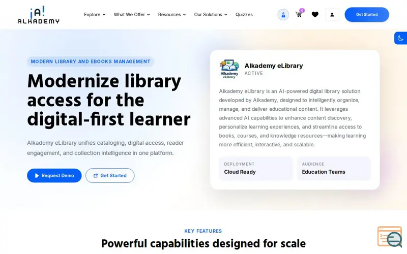 Screenshot of ELibrary by Alkademy