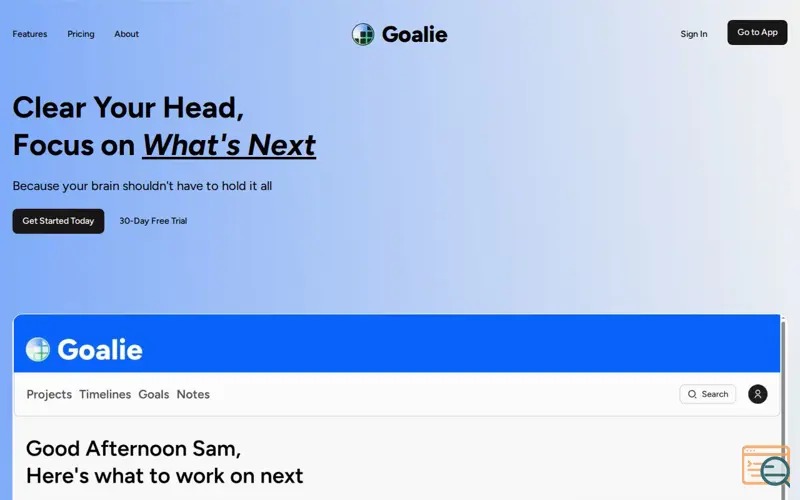 Screenshot of Goalie