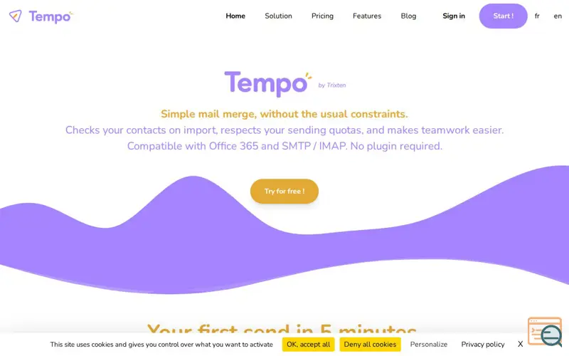 Screenshot of Tempo by Trixten