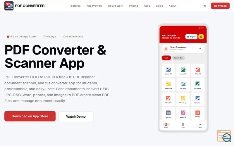 Screenshot of PDF Converter & Scanner App