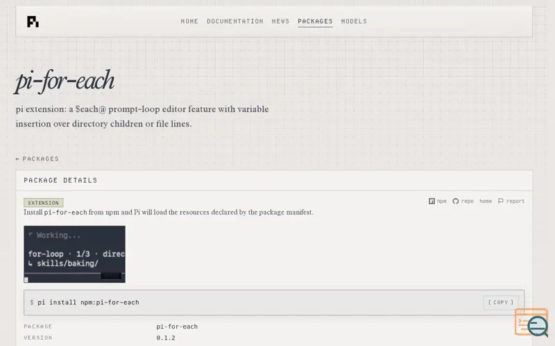 Screenshot of Pi