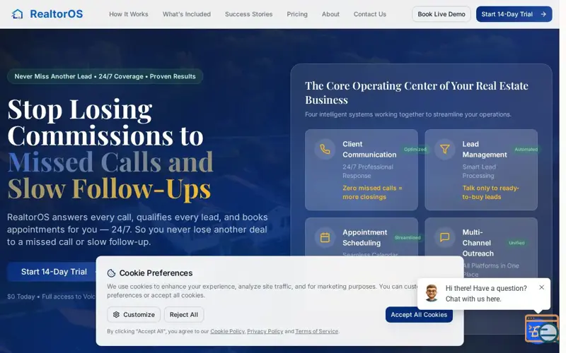 Screenshot of RealtorOS, a launch using LeadConnector