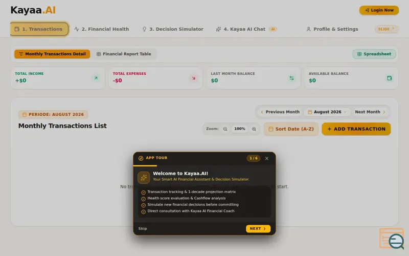 Screenshot of Kayaa.AI